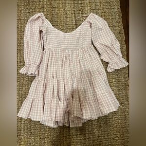 gingham baby doll style mini dress